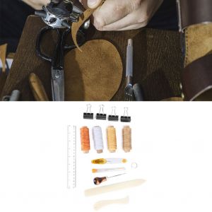 Kit de bricolage pour travaux manuels, cuir, outils de couture a la main, aiguille, fil, de a coudre - Neuf
