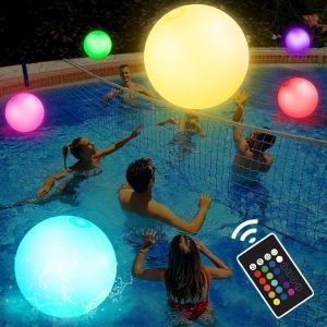 KAL-Lampe Flottante Piscine,2 Pièces Boule Lumineuse Piscine Flottante,Lumière Piscine Flottante,Ballon De Plage Gonflable,Plage Gonflable À Led,Jouets De Piscine,Pour Piscine,Plage - Neuf