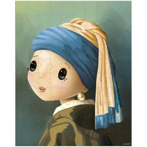 KASFL-Puzzle 100 Pièces Inspiré De Vermeer-Puzzle 100 Pieces Enfant-Jeu Éducatif-Développe La Patience Et La Dextérité-Certifié Fsc-Dès 6 Ans,J02551,Vert - Neuf