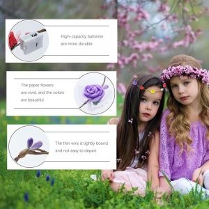 Tzf-Bandeau Couronne Led, Bandeaux À Fleurs À Led, Couronnes De Fleurs Led, 4 Pcs Led Couronnes De Fleurs, Couronne De Fleurs Lumineuse, Led Mousse Rougeoyante Fleur Bandeau, Bandeau De Fleur Led Ban - Neuf