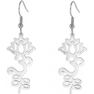 Kal-Collier Om En Forme De Fleur De Lotus Pour Femmes Et Filles - Pendentif En Forme De Lotus - Symbole Om Aum Ohm - Collier De Yoga Avec Breloque En Forme De Fleur De Lotus - Bijou Spirituel En - Neuf