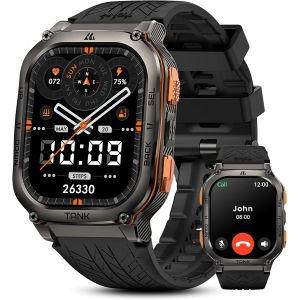 Tank M3 Ultra Gps Montre Connectée Homme, 5atm Étanche, Boussole Altimètre Appel 1.96"" Amoled Toujour Activé, Smartwatch Avec Fréquence Cardiaque Et Suivi Du Sommeil, 170+ Modes Sport (Noir)[Z1076] - Neuf