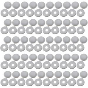 120 Cache vis Gris Cache vis Blanc Bouchon vis en Plastique Cache Rivet Capuchon vis Blanc à Charnière en Plastique Améliore l'apparence et protège Les vis - Neuf