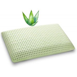 Lorita Coussin &Agrave; M&eacute;moire De Forme Avec Taie D'oreiller En Aloe Vera &iquest; 100 % Fabriqu&eacute; En Italie &iquest; Coussin Orthop&eacute;dique Hypoallerg&eacute;nique &iquest; 12 Cm De Haut &iquest; 1 Pi&egrave;ce - Neuf