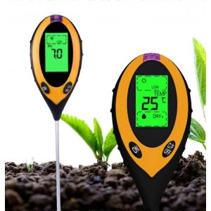 Testeur d'acidit&eacute; du sol 4 en 1 - Testeur de pH du sol - Neuf