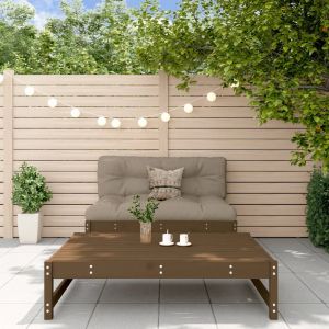 Prolenta Premium - Salon De Jardin 2 Pcs Avec Coussins Marron Miel Bois Massif - Neuf