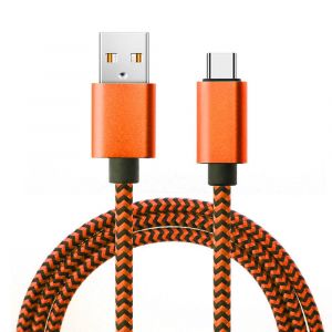 C&acirc;ble Usb Type C En Nylon Tress&eacute; Pour Recharge Rapide, Cordon De Chargeur Pour T&eacute;l&eacute;phone Portable, Samsung, Huawei, Android, 1m, 2m, 3m, Division De Date 2.4a Yellow 1m - Neuf