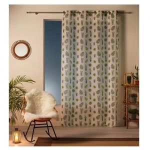 Voilage A Oeillets Cactus Party - Neuf