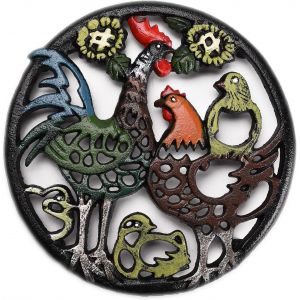 Subzonal-Tqgjst37 Dessous De Plat En Fonte Avec Piquets Et Pieds En Caoutchouc Style Vintage D&eacute;coratif 20 X 20 Cm - Neuf