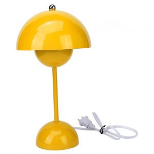 HJLIAN Lampe de table en forme de bouton de fleur, 3 modes, commande tactile, LED, champignon, veilleuse de chevet avec prise US (100-240 V), jaune - Neuf