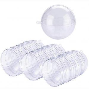 24 boules / lot bricolage 80mm arbre de No&euml;l boule suspendue boule transparente balle remplie de plastique transparent - Neuf