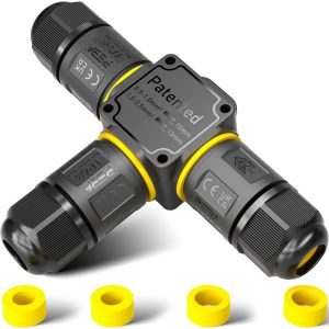 Connecteurs de C&acirc;bles &Eacute;tanches IP68-Bo&icirc;te de jonction 3 voies-3 Fils-Raccord ext&eacute;rieur &eacute;tanche pour jardin-D&eacute;rivation de c&acirc;ble &Oslash;4-12mm-Bo&icirc;tier &eacute;lectrique ext&eacute;rieur &eacute;tanche et s&eacute;curis&eacute;.[U6] - Neuf