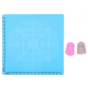XYONG Stylo d'impression 3D, tampon en silicone bleu, planche de copie, tapis souple, outil de dessin avec capuchons pour les doigts - Neuf