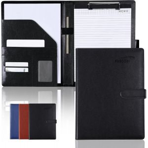 JEXNOVASHOP-Conférencier A4 - Conférencier avec Porte Bloc, Porte Documents, Porte Stylo, Rabat et Fermeture Magnétique (noir) - Neuf