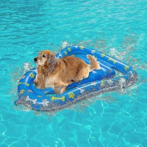 Flotteur De Piscine Gonflable Pour Chien Et Chat,Gonflable Stay Dry Ride On Puppy Paw Raft Pour Animaux De Compagnie Natation (47,2 X 36,2 Pouces) - Neuf