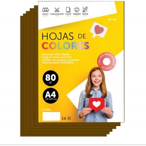 Papier A4 Couleur - Feuilles A4 80G Pour Imprimante Jet D'Encre Et Laser, Ramette Papier Pour Loisirs Créatifs, Bricolage Et Décoration (50 Feuilles, Sélection Pastel) - Neuf