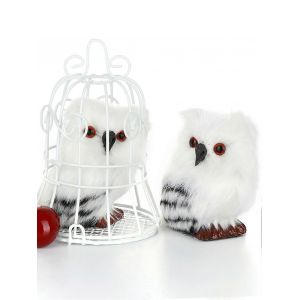 Décoration d'ornement de Noël hibou en laine artificielle 4pcs pour arbre de Noël - Neuf