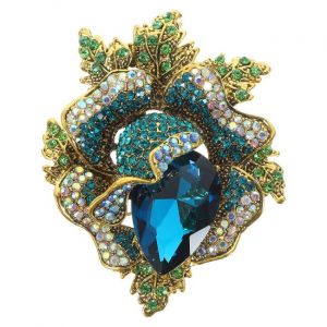 Broche Fleur En Strass Pour Femme, Bijou Tendance, D&eacute;coration - Neuf