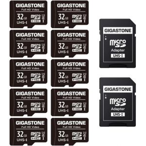 Subzonal-Carte M&eacute;moire 32 Go Lot De 10 Cartes, Haute Vitesse De Lecture Allant Jusqu'&agrave; 90 Mo/S. Id&eacute;al Pour Drone Full Hd Vid&eacute;o Cam&eacute;ra Android U1 C10 Carte Micro Sdhc Avec 4 &Eacute;tuis Et 2 Adaptateurs Sd - Neuf