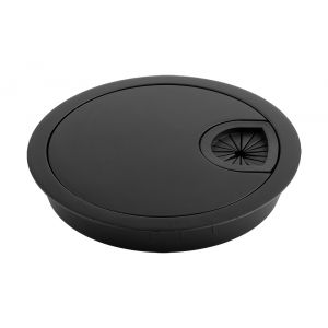 Passe-c&acirc;ble m&eacute;tal 80mm noir - Neuf