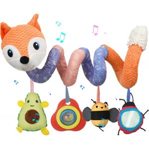 Nouvelhorizonstore-Spirale D'activit&eacute; B&eacute;b&eacute; 0 3 6 12 Mois, Spirale Poussette Bebe Avec Musique Bebe, Jouets Eveil Pour Poussettes Jouet, Jouet Poussette Bebe Pour 0+ Mois Garcon Fille, Jeux Eveil Bebe - Neuf