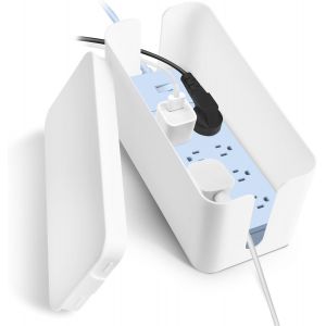 Bo&icirc;te de Rangement pour C&acirc;bles, Bo&icirc;te Cache-C&acirc;ble, Cache Multiprise, Bo&icirc;te de Gestion des C&acirc;bles, Bo&icirc;te pour c&acirc;bles pour Cache Multiprise, Garder Les C&acirc;bles Bien Rang&eacute;s - Blanc - Neuf
