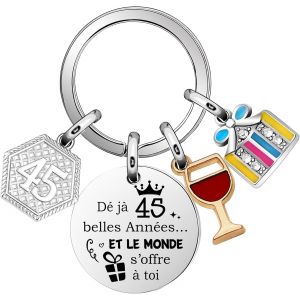 Kal-Joyeux Anniversaire Porte - Cl&eacute;s Cadeau,Inoubliable Argent Pendentif Porte - Cl&eacute;s Fille Soeur Ami Maman Grand - M&egrave;re Rappel Anniversaire Porte - Cl&eacute;s Accessoires - Neuf