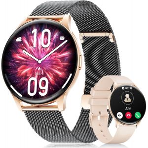 Montre Connect&eacute;e Avec Bluetooth Appels, 1.43"" Amoled Smartwatch Femme, Montre Femme Connect&eacute;e Avec 120+Modes Fitness Activity Tracker, Ip68 Waterproof Smart Watch Sommeil Moniteur Android Ios - Neuf