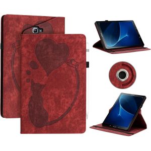 Étui Coque Pour Samsung Galaxy Tab A 10,1 2016 (T580 / T585) - Étui En Cuir Pu Avec Fonction Support/Portefeuille Coque Tablette Galaxy Tab A 10,1 (Rouge) - Neuf