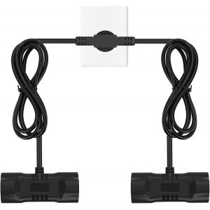 C&acirc;ble d'extension AC Schuko avec Prises 4 Voies, c&acirc;ble en Plastique Double fiche Schuko 2 m avec Contact de Mise &agrave; la Terre, rallonge Schuko jusqu'&agrave; 16 A/250 V, Maison, Bureau, Noir - Neuf