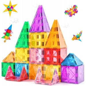 ERYI-Construction Magnetique Enfant 42 Pièces Blocs Construction Magnétique 3D Jouet Montessori Educatif Et Créatif Jeux Magnetique Pour Enfants De 3 4 5 6 Ans - Neuf