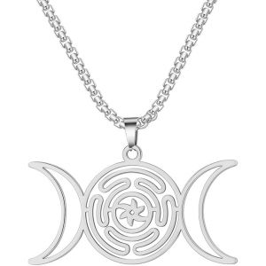 Trahoo-Collier De La Roue De La Déesse Hécate Collier Pendentif Strophalos Collier Symbole Hécate Collier En Acier Inoxydable Amulette Païenne Wicca Bijoux - Neuf