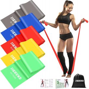 5 Pcs Bande Elastique Musculation,1.5m Elastique Sport En Tpe Bande De Resistance Musculation Bande Elastique Fitness Pour Pilates Yoga Sport Maison Gym - Neuf