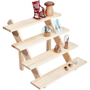 Mevronisshop-4-Tier Présentoir En Bois, Porte Boucle D'oreille Porte-Bague Détachable En Bois Inachevé Présentoir Carte Bijoux Au Détail Avec Rainure Pour Détail Présentoir Bijoux Collections Figurin - Neuf