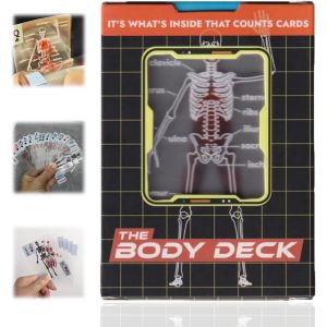 ChenQuanSarl-The Body Deck - Cartes &Agrave; Jouer &Eacute;ducatives 3D - Anatomie Humaine Transparente - Deck De Corps Pour Jeux De Magie, Jeu De Cartes, Cartes De Pla/Ying Personnalis&eacute;es, Mod&egrave;le D'Or Humain, Mod - Neuf