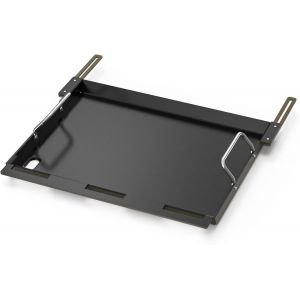 Ulteronixshop-Universelle BBQ plancha pour Weber 2 Br&ucirc;leurs Gril &agrave; Gaz, Plaque de Barbecue avec Support R&eacute;tractable, C&eacute;ramique Plaque de Gril pour Campingaz, Weber, Char-Broil - Neuf