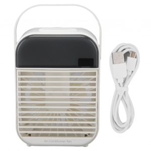 Hjlian Climatiseur Ventilateur 3 Niveaux Silencieux Petit Refroidisseur Par Evaporation Usb Pour Maison Bureau Voiture Dortoir Etudiant Blanc - Neuf