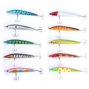 10pcs Color&eacute; P&ecirc;che Leurres 95mm Crankbaits Hame&ccedil;ons Pointus App&acirc;ts Tackle Accessoires De P&ecirc;che - Neuf