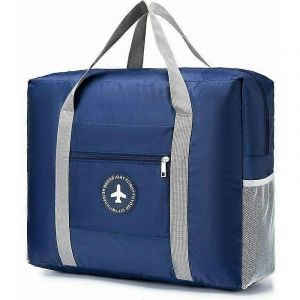 Bagage cabine 44x35x15 Sac de voyage l&eacute;ger pliable Valise Sac cabine Rangement des bagages sous le si&egrave;ge (30L Marine) - Neuf
