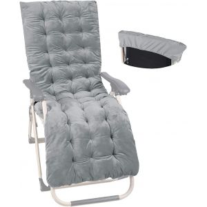 Ulteronixshop-Coussin Pour Chaise Longue De Jardin, &Eacute;pais, Portable, 165 X 54 X 9 Cm, Rembourr&eacute;, Confortable, Pour Chaise Longue De Jardin, Gris - Neuf