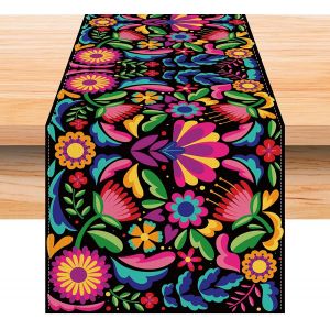 Chemin De Table D'&eacute;t&eacute; 33 X 180 Cm (Fleurs Color&eacute;es), Chemin De Table En Toile De Jute, D&eacute;coration De Mariage, &Eacute;t&eacute;, Automne, F&ecirc;te, F&ecirc;te En Ext&eacute;rieur - Neuf