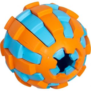 Eryi-, Balle De Collation Interactive Pour Chiens, Non Toxique Et Durable, Design Attrayant, Ø7,8 Cm, Couleurs Bleu Clair Et Orange, Idéale Pour Petits Et Moyens Chiens, Modèle Rubber Toys - Neuf