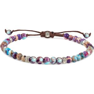 Women's Pearl Bracelet, 4 Mm Stone Bracelet, Adjustable Yoga Bracelets, Jewellery Gifts For Women, Mother's Day, Birthday - Neuf