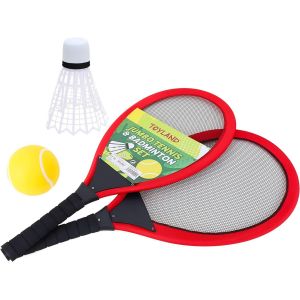 65cm Jumbo Tennis & Badminton Set - 2 Raquettes G&eacute;antes Avec Volant G&eacute;ant & Balle De Tennis G&eacute;ante - Neuf
