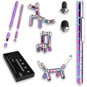 KALHJ-Stylo &Agrave; Bille Magn&eacute;tique Fidget : Gravity Pen,D&eacute;compression,Crayon M&eacute;tallique,Excellent Cadeau Pour Les Amis - Neuf