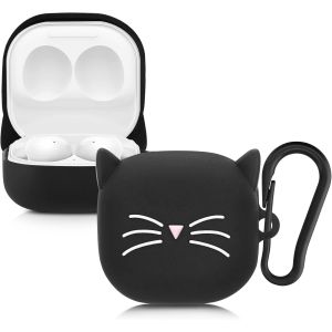 LORANKA-Housse pour &eacute;couteurs Compatible avec Samsung Galaxy Buds 2 Pro/Buds 2 / Buds Live Coque - Coque de Protection en Silicone - Noir-Blanc - Neuf