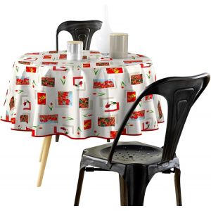 ERYI-, Nappe Ronde (Diamètre 160 Cm) Tulipe, Pvc Photoprint - Neuf