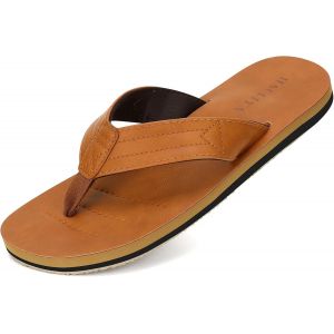 Fchhk-Tongs Hommes Confortable Été Antidérapante Chaussures De Plage & Piscine Durables Et Légères Cuir Sandales Tong - 44 - Neuf