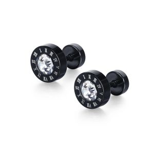 Ore-Petites Boucles D'oreilles Punk Noires Pour Homme Et Femme,En Acier Inoxydable,Accessoires De Bijouterie,Nouvelle Mode,2020-Z0008-29- - Neuf
