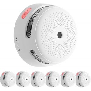 D&eacute;tecteur de Fum&eacute;e Wi-FI Compatible avec l`Appli Home Security, Station de Base SBS50 Requise, Mini-D&eacute;tecteur de Fum&eacute;e Interconnect&eacute; sans Fil Conforme &agrave; EN14604, XS01-M, Lot de 6 - Neuf
